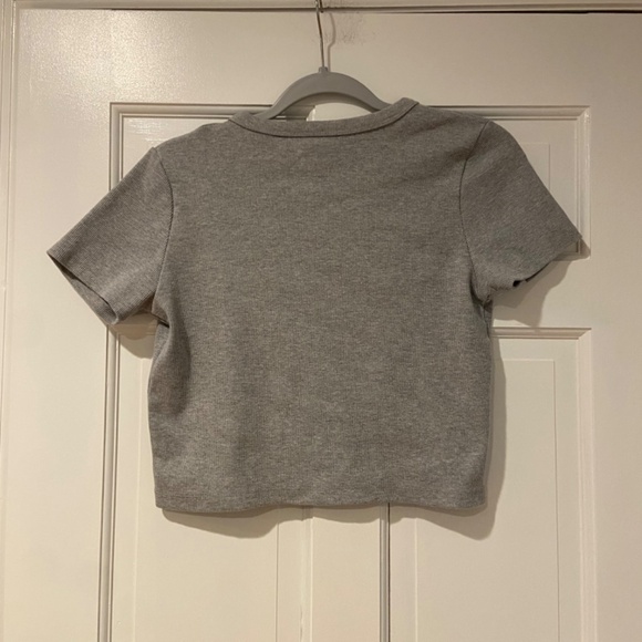 Social Club Amsterdam Gray Ribbed Cropped T-Shirt – XL, 100% Cotton - Picture 6 of 6